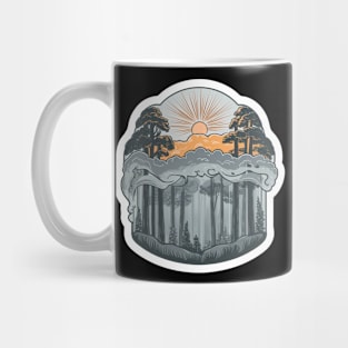 Mystic Forest: Sunrise Among the Trees Mug